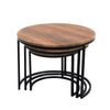 2/3X Nesting Table Living Room Side End Coffee Table Marble/Rustic Effect Round