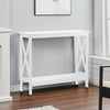 Side Table 2-Tier End Table w/ Drawer Open Shelf Wooden Nightstand Stable Narrow