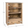 Bookcase 1 Drawer 3 Shelve Solid Waxed Pine DVD CD Living Room Unit