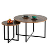 Coffee Table Set of 2 Round End Table Industrial Side Table Living Room Tables