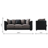 Modern 2, 3 Seater Grey Black Sofa Chair Armchair with Pillows Footstool Option