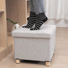 Fabric Foot Rest 4 Legs Stool Cube Footstool Pouf Bench Storage Space Box Chair