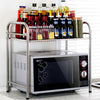 2 Layer Stainless Steel Microwave Oven Rack Stand Storage Holder Kitchen Shelf