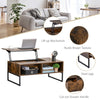 Extendable Lift Top Coffee Table w/ Hidden Storage - Brown