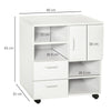 Mobile Storage Cabinet Sideboard Wooden Cupboard with Drawers 4 Shelves White