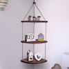 3 Tier Wooden Corner Shelf Hanging Boho Chic Shelving Fixings Included