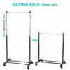 GARMENT RACK DOUBLE SINGLE SILVER BLACK ADJUSTABLE PORTABLE CLOTHES RAIL STAND