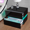 High Gloss Bedroom Furniture Bedside Table Cabinet Nightstand with Led Light UK