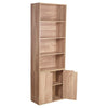 6 Tier Bookcase With 2 Door Cupboard Cabinet Storage Shelving Display Wood Shelf