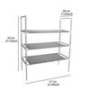 3 Tier Shoe Storage Organiser, Grey Shoe Rack, Shelf, Storage for 12 Pairs Shoes