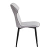 Set Of 2 Beige Dining Chairs Faux Leather Metal Legs Kitchen Room Chair Home