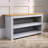Grey Langdale Shoe Bench Cabinet 2 Shelves Hallway Rack Storage Cupboard