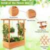 Raised Garden Bed Planter Box w/ Side & Top Trellis for Vine Climbing Plants