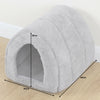 Soft Grey Pet Cat/Kitten Dog/Puppy Fleece Igloo Bed Warm House/Tunnel/Snug/Pod