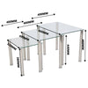 Glass Nest of Tables 3 Clear Black Modern Set Side Lamp End Table