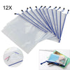 12pcs A4 Paper Zip Document Bag File Folder Archive Zipped Storage Pouch Wallet