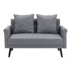 Modern Double Seat Sofa Compact Loveseat Couch Padded Linen Armchair Wooden Legs