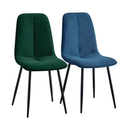 Set of 2 Velvet Dining Chairs High Back Padded Seat Dinning Room Home Office UK