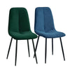 Set of 2 Velvet Dining Chairs High Back Padded Seat Dinning Room Home Office UK