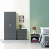 Rio Costa 3 Drawer Bedroom Cabinet Bedside Chest Of Drawers Dark Grey