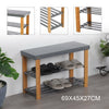 3Tier Grey Shoe Rack Seating Bench Hallway Storage Organiser Holder Stand Bamboo