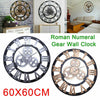 Wall-Clock Gear Horologe Numeral Wooden Living-Room Retro Vintage European-Style