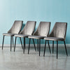 2X Grey/ blue Velvet Dining Chairs Kitchen Dining room Restaurant Chair Family