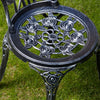 Grey Bistro Set Outdoor Patio Garden Furniture Table and 2 Chairs Metal Frame