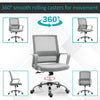 Ergonomic Office Chair Adjustable Height Breathable Mesh Swivel Grey