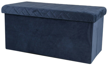 Ottoman Large Pouffe Storage Box & Seat up to 120kg Velvet Blue