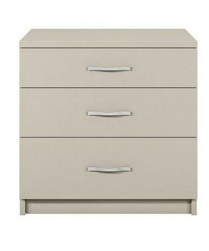 Home Essentials Peru 3 Drawer Bedside Cabinet White Easy-Glide Metal Runners