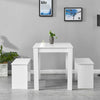 White Dining Table & Bench Set Kitchen Dining Room Restaurant Furniture Modern