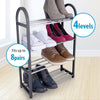 4 Tier 8 Pairs Shoe Rack Stand Storage Self Organiser Lightweight Compact Space
