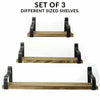 3Pcs Wood Wall Floating Shelves Storage Shelving Unit Plant Flower Display Rack