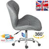 Fabric Cushioned Computer PC Desk Office 360° Swivel Chair Chrome Legs Adjustabl