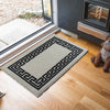 Machine Washable Non Slip Greek Key Kitchen & Hall Runners Rugs Mats Black Grey