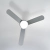 Sliver Metal LED Ceiling Fan Light 3 Dimmable Color Remote Control Bedroom Decor