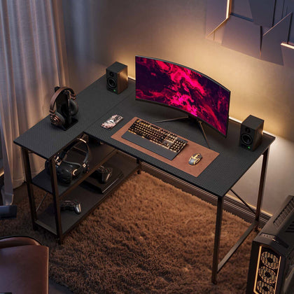 47'' Home Office Computer Desk L-Shaped Student Writing Table Workstation