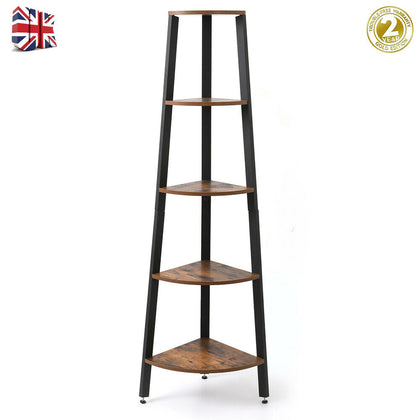 5 Tier Corner Shelf Bookshelf Display Storag Stand Rack Ladder Shelf Home Office