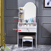 Modern White Dressing Table Set Makeup Vanity Desk With Stool Mirror &Drawer