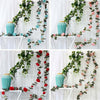 230cm 9 Roses Flowers Heads Silk Ivy Vine Artificial Wedding Windows Hanging DIY