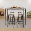 Dining Table and Chairs Set Wooden Steel Frame 2/4 Seat Modern Kitchen Set Brown