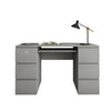 Computer Desk Desktop Laptop PC Table Workstation Drawers Home Office White/Grey