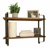 Large Rustic Industrial Pipe Wall Floating Shelf Wooden Storage Shelving Unit UK