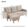 3 Seater Sofa Corner Sofa Modern Fabric Upholstered Sofa Couch w/ Footrest Beige