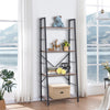 Industrial Ladder Shelf 4 Tier Wooden Bookshelf Storage Shelving Display Rack