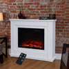 Electric Fireplace Fire Suite White Black Unit with LED Flame and Remote Control