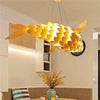 2X Artificial Brasswood Chandelier Light Lamp Fish-shaped Ceiling Lights Fixture