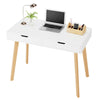Computer Desk Writing Table with 2 Drawers Laptop PC Table Workstation Wooden
