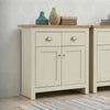 Compact 2 Doors 2 Drawer Sideboard Storage Cabinet Cupboard Cream Oak